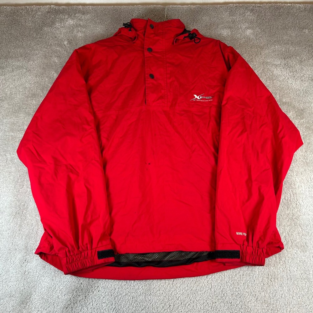Vintage Bass Pro Shop Anorak Mens XL Red Gore-Tex XPS Extreme Performance Jacket